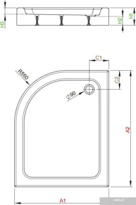 Душевой поддон Radaway Laros E Compact 100x80 (правый) [SLE81017-01R]