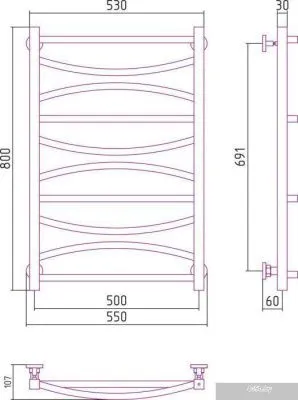 Полотенцесушитель Сунержа Ажур 800x500 00-0255-8050