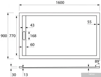 Душевой поддон Cezares TRAY-AS-AH-160/90-30-W