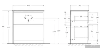 BelBagno Тумба под умывальник KRAFT-800-2C-PIA-RT