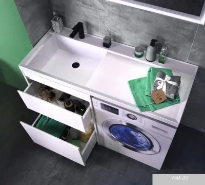 Belux Тумба под умывальник Ока Н 44-02 (1, белый глянец)