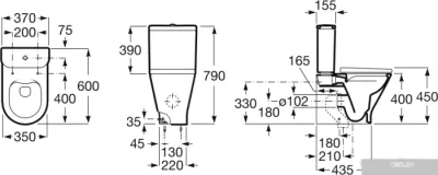 Унитаз Roca The Gap Round A3420N7000