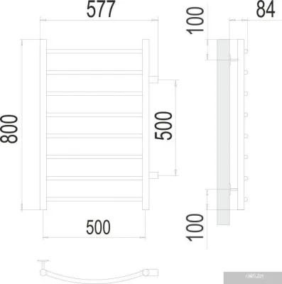 TERMINUS Классик П8 500x800 (с боковым подключением 50, RAL 9003)