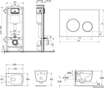 Унитаз Lavinia Boho Relfix Aveo Rimless 7 в 1 87040132 (черное стекло)