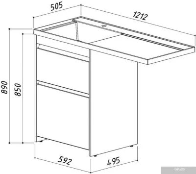 Belux Тумба под умывальник Ока Н 60-02 (1, белый глянец)