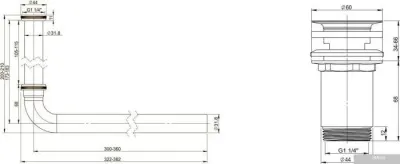 Wellsee Drainage System 182101004 (сифон, выпуск, хром)