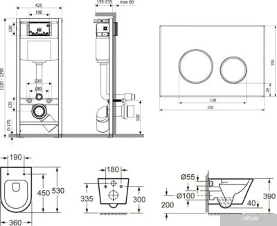 Унитаз Lavinia Boho Relfix Biore Rimless 6 в 1 75110182 (черный/золотистый пластик)