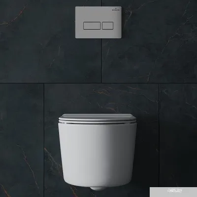 Roxen Simple Compact в комплекте с инсталляцией StounFix Slim 6 в 1 943570 (кнопка: хром матовый)