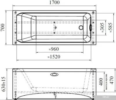 Экран под ванну Vannesa Агата 170х70 2-21-0-0-0-226 (фронтальный)