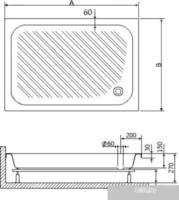Душевой поддон RGW B/CL-S-A 16180279-51-A 70x90