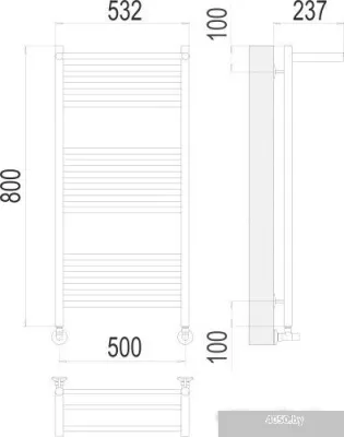 Полотенцесушитель TERMINUS Аврора П16 500х800 с/п