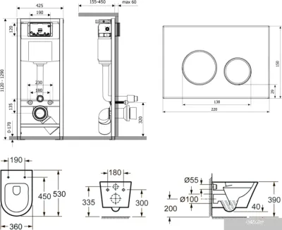 Унитаз Lavinia Boho Relfix Biore Rimless 7 в 1 87050192 (черное стекло)