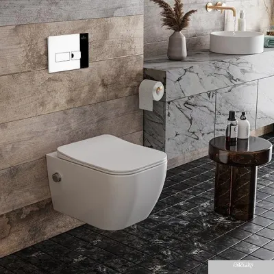 Roxen Cube Bidet One Rimless 6 в 1 StounFix Slim 596716 (кнопка: хром)