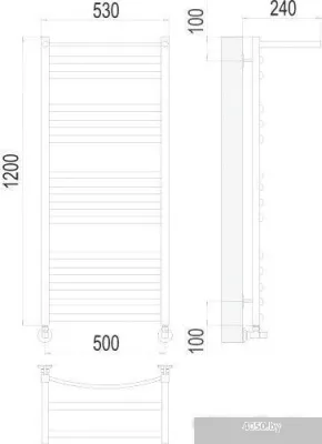 Полотенцесушитель TERMINUS Енисей П15 500x1200 с полкой нп