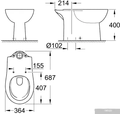 Унитаз Grohe Bau 39429000