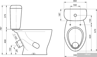 Унитаз Santeri Воротынский Стандарт (1.P401.7.S00.00B.F)