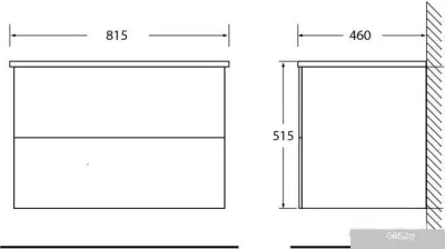 BelBagno Тумба под умывальник Etna-800-2C-SO-WO-P (rovere bianco)