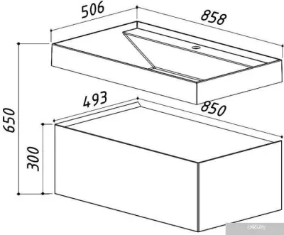 Belux Тумба под умывальник Триумф НП85-01 (1, белый глянцевый)