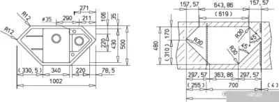 Кухонная мойка TEKA Astral 70 E-TG Серый Шелк [40143544]