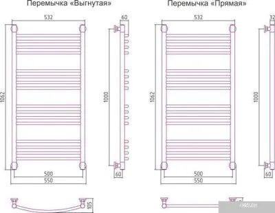 Полотенцесушитель Сунержа Богема+ 1000x500 31-0220-1050