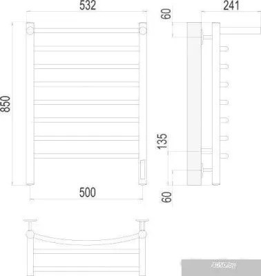 Полотенцесушитель TERMINUS Классик с/п П8 500х850 электро