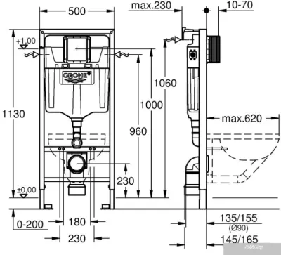 Инсталляция для унитаза Grohe Rapid SL 38536001