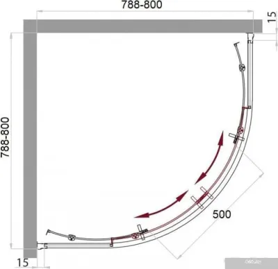 BelBagno UNO-195-R-2-80-C-Cr (прозрачное стекло)
