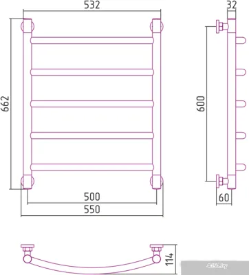 Полотенцесушитель Сунержа Галант+ 600x500 00-0200-1250