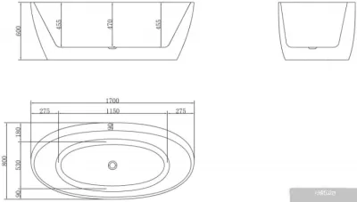 Ванна BelBagno BB404 170x80