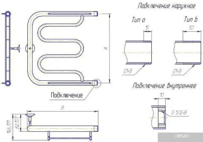 Полотенцесушитель Gloss & Reiter ПМ.1. 50x80 (1.1/4