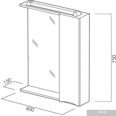 BelBagno Шкаф с зеркалом Marino-SPC-600/750-1A-BL-P-R (bianco lucido)
