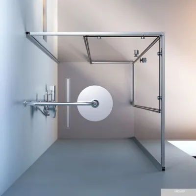 AM.PM X-Joy Square Slide 90x90 W94G-403-9090-МТ (матовый хром/прозрачное стекло)