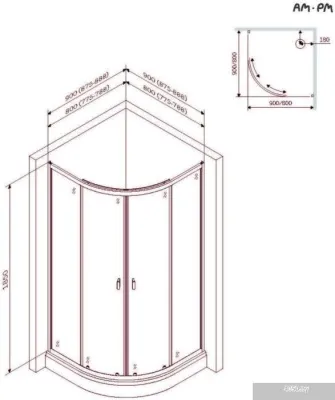 Душевой поддон AM.PM X-Joy W88T-205-080W