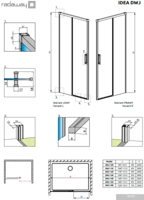 Radaway Idea DWJ 110 L (левая)