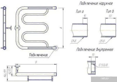 Полотенцесушитель Gloss & Reiter ПМ.1. 60x50 (1.1/4
