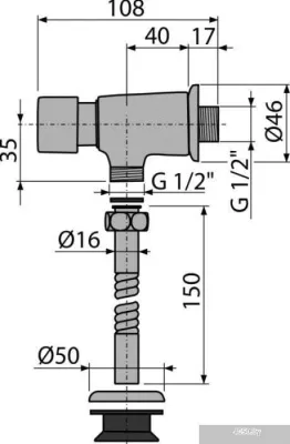 Alcaplast Кнопочный сливной вентиль 1/2 ATS001