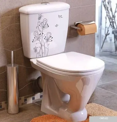 Унитаз Оскольская керамика Радуга (цветы)