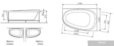 Ванна AM.PM Like W80A-170L110W-A (с каркасом)