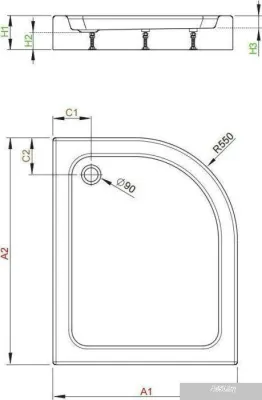 Душевой поддон Radaway Laros E Compact 100x80 (левый) [SLE81017-01L]