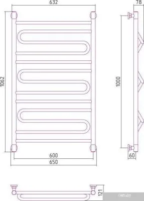 Полотенцесушитель Сунержа Элегия+ 1000x600 00-0205-1060