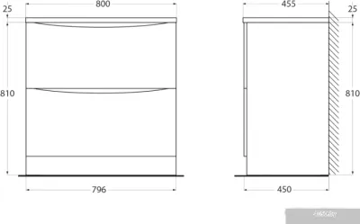 BelBagno Тумба под умывальник Acqua-800-2C-PIA-BL (bianco lucido)
