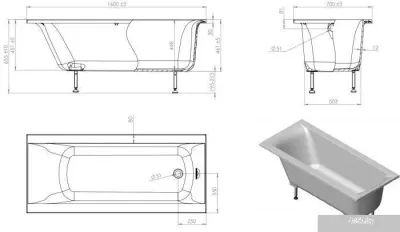 Ванна Astra-Form Нью-Форм 160x70