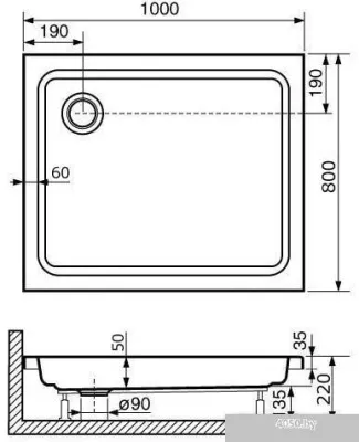 Душевой поддон RGW Style 100x80