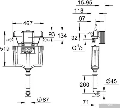 Инсталляция для унитаза Grohe GD 2 [38661000]