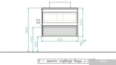 Style Line Тумба под умывальник Монако МДФ 70 (подвесная, со столешницей)