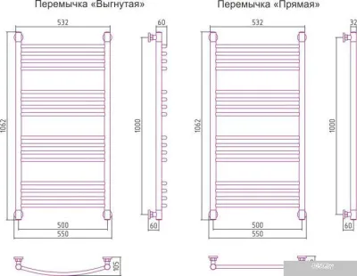 Полотенцесушитель Сунержа Богема+ 1000x500 15-0221-1050