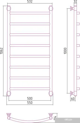Полотенцесушитель Сунержа Галант+ 1000x500 03-0200-1050