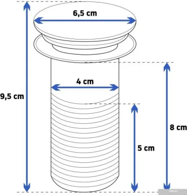 Донный клапан Rea Black Mat Klik-Klak (без отверстия для перелива)