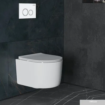 Roxen Simple Compact в комплекте с инсталляцией StounFix Slim 6 в 1 906789 (кнопка: белый глянец)