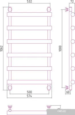 Полотенцесушитель Сунержа Атлант 1000x500 00-0226-1050